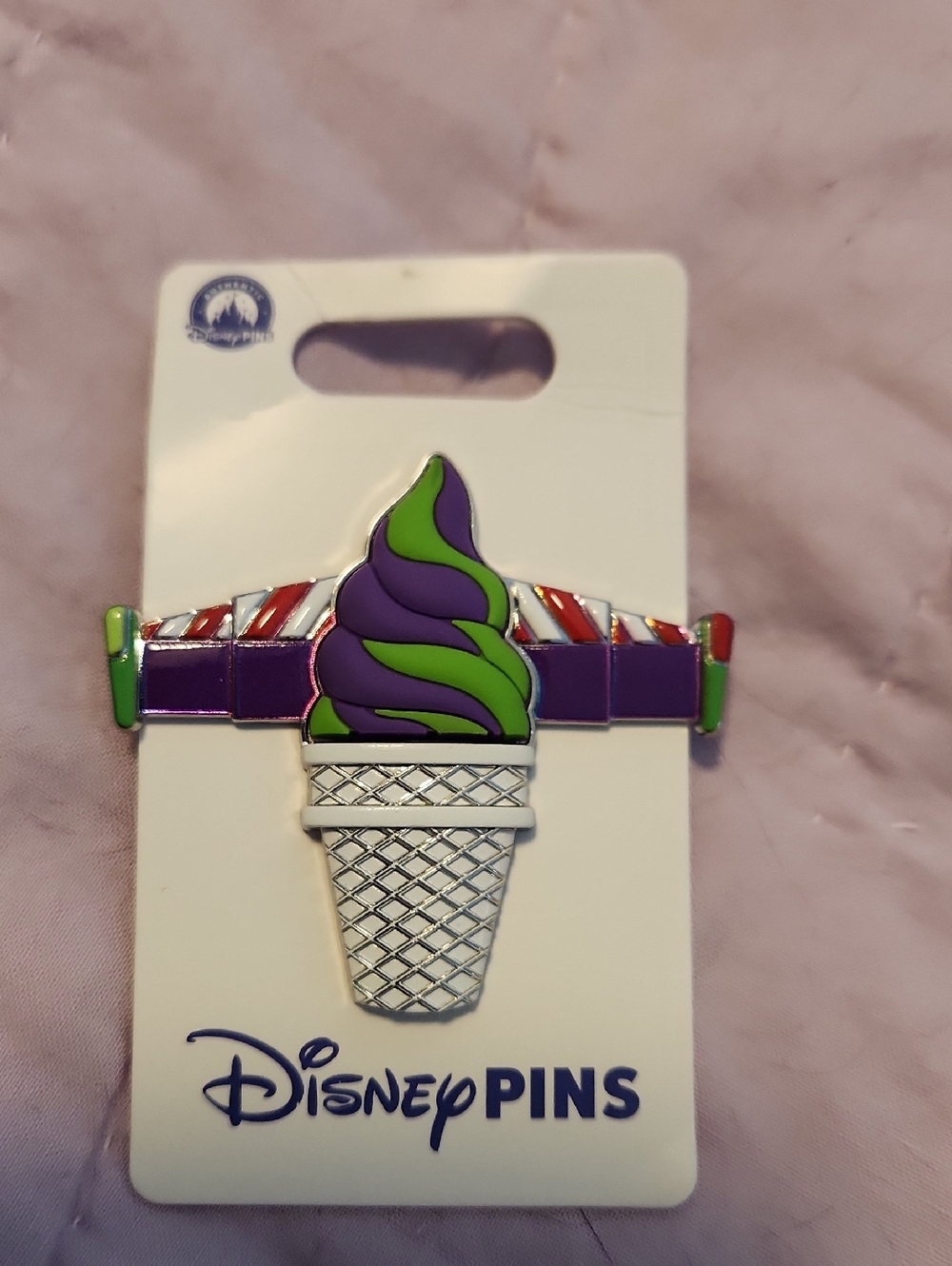 Disney Purple & Green Soft-Serve Ice Cream Enamel Pin
